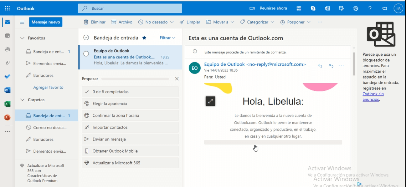correo electrónico en hotmail